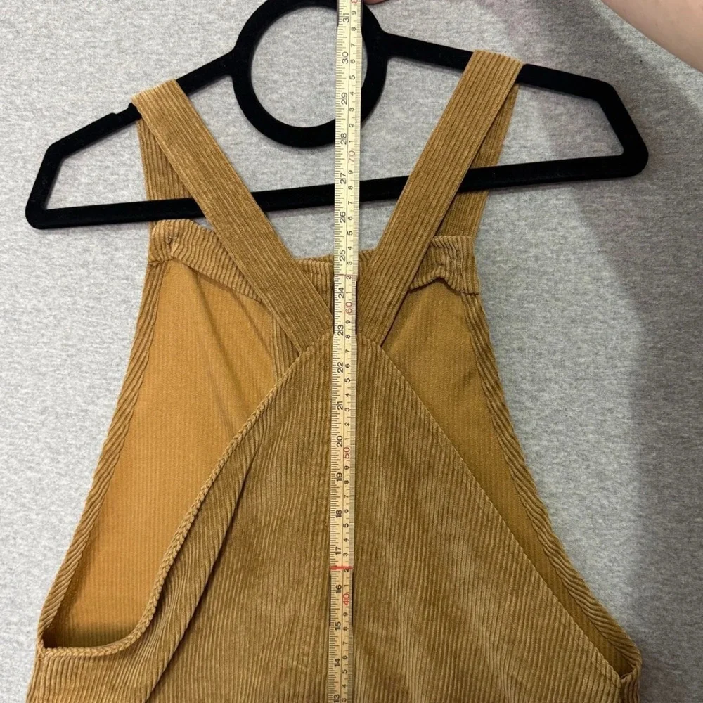 M Corduroy Button-Down Pinafore‎ Dress - Tan 90s Jumper Overall Dress Retro - Picture 5 of 9